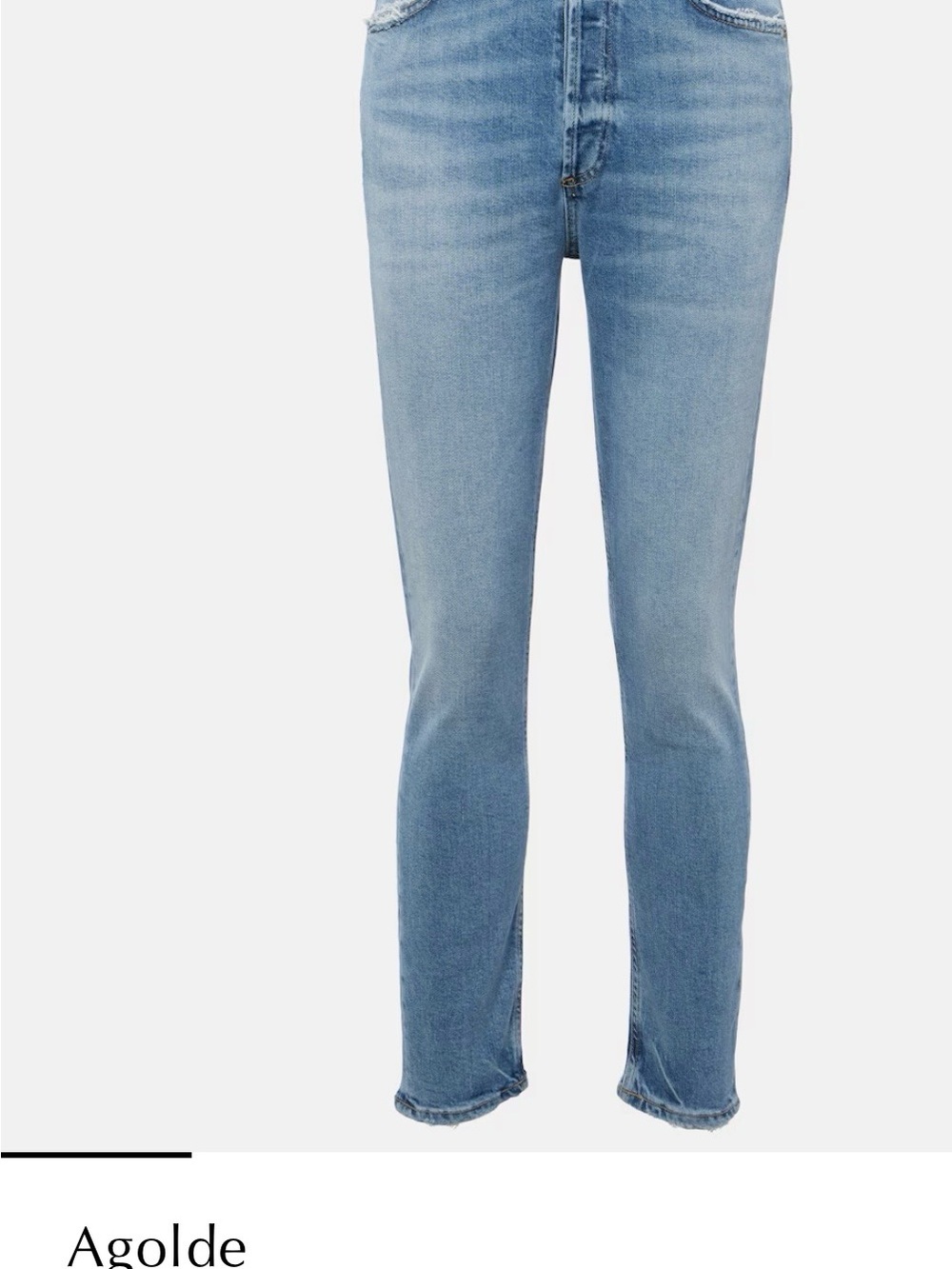 Agolde Straight Leg Jeans in Light Blue Wash